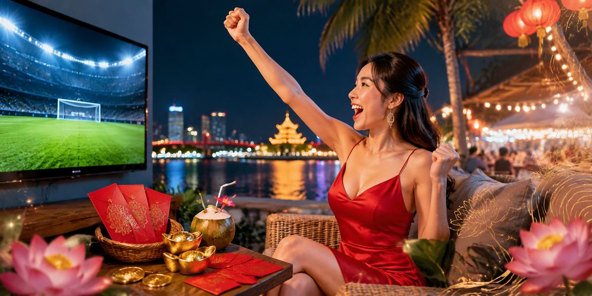 Cảnh đêm phố Hà Nội với phong bao lì xì đỏ và bầu không khí sôi động